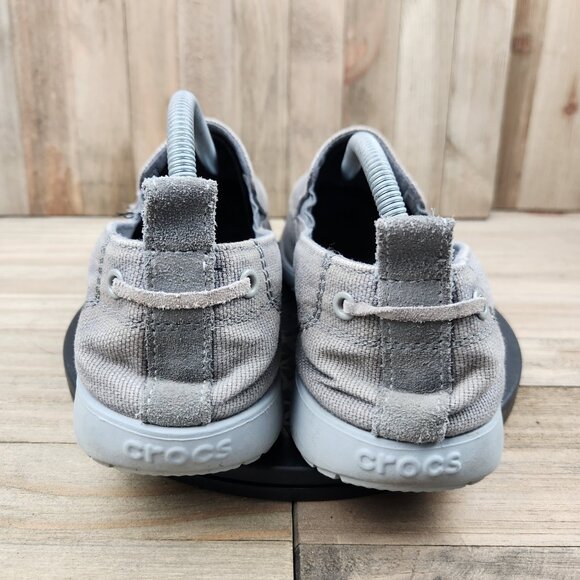 Mens Crocs Walu size 10 Canvas Casual Slip On Boat Loafers Shoes - Picture 4 of 9